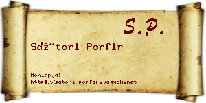 Sátori Porfir névjegykártya